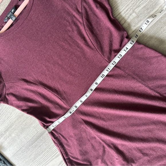 Toad & Co Burgundy Long Sleeve Jersey Knit Dress Medium - Picture 9 of 11